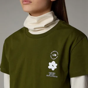 T-shirt Décontracté Flower Graphic Pour Fille